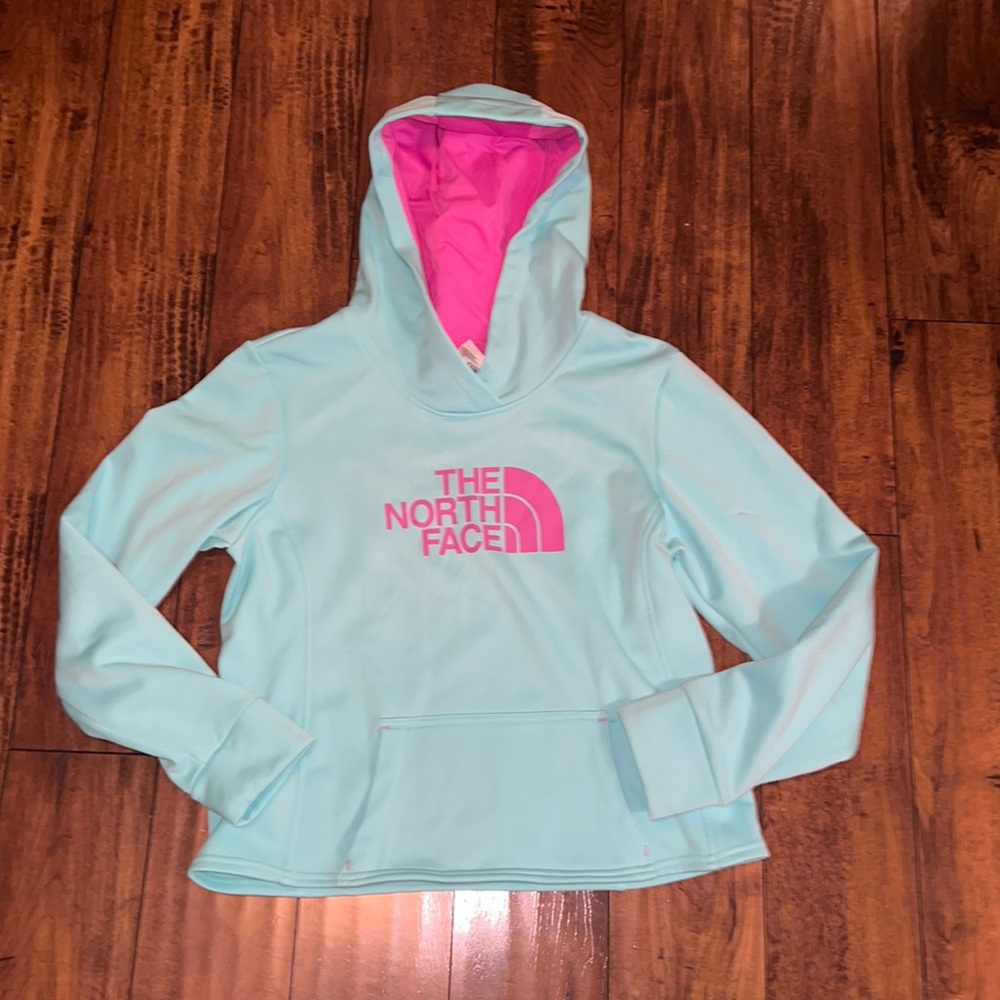 The North Face Women’s Teal & Pink Hoodie.      Size Large
